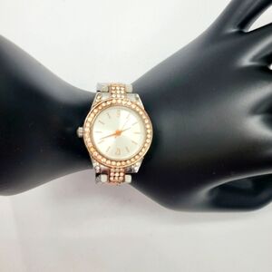 Womens Japan Movement Rose Gold Bi Color Watch